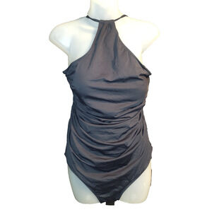 Daci Women’s Black Ruched Classic Style One Piece Swimsuit Size XXL BG23